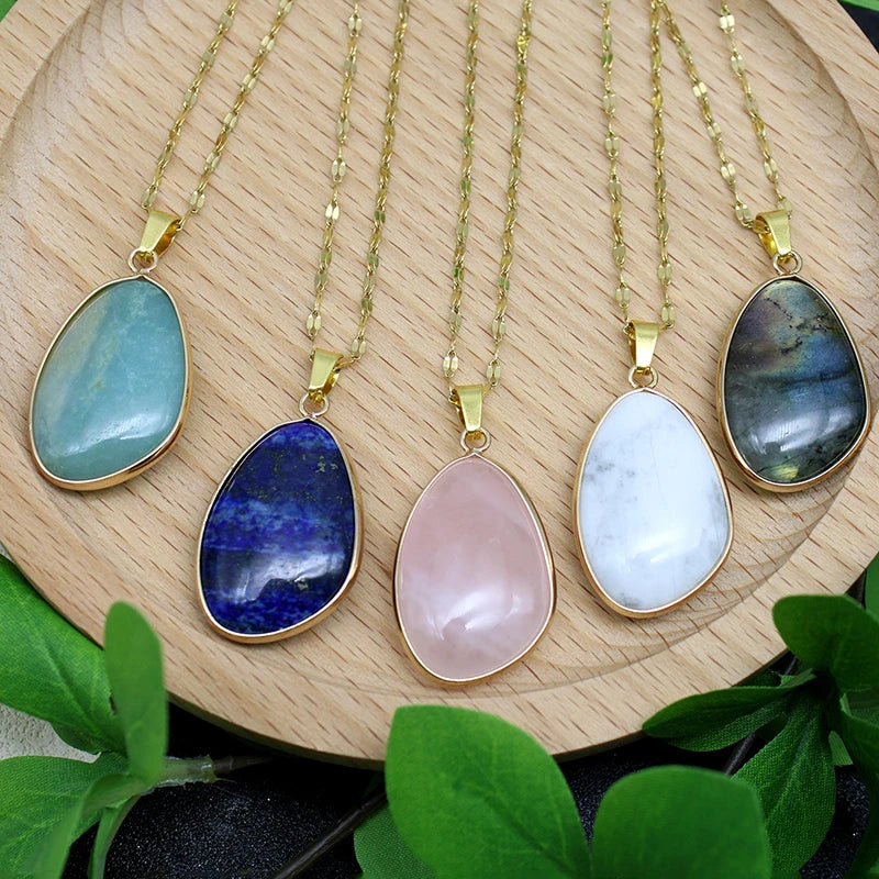 Natural Stone Pendant Necklace