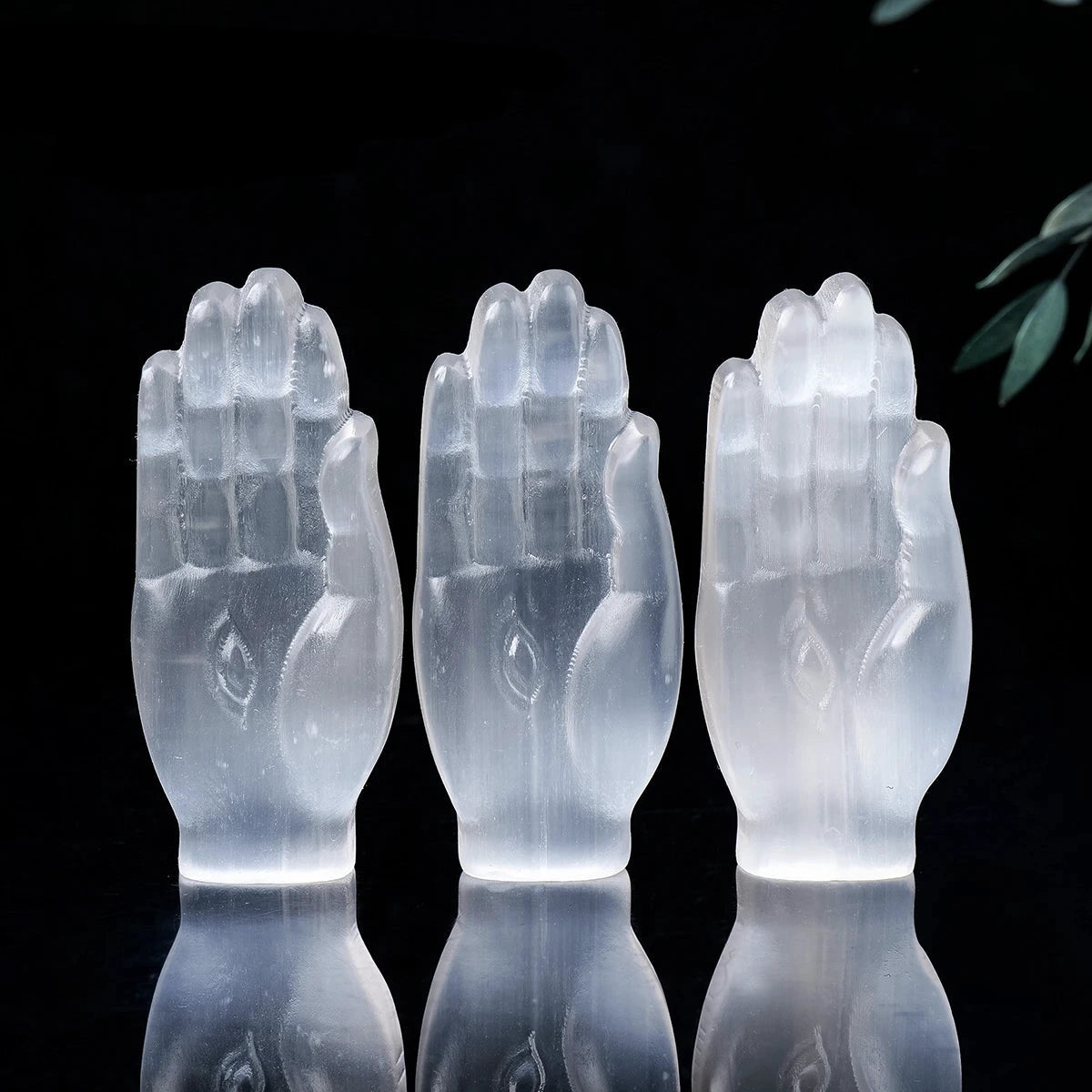 Selenite Hamsa Hand Statues