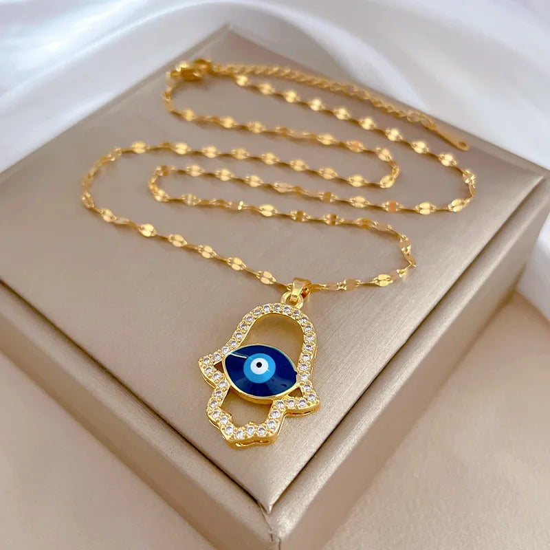 Zircon Blue Eye Necklace