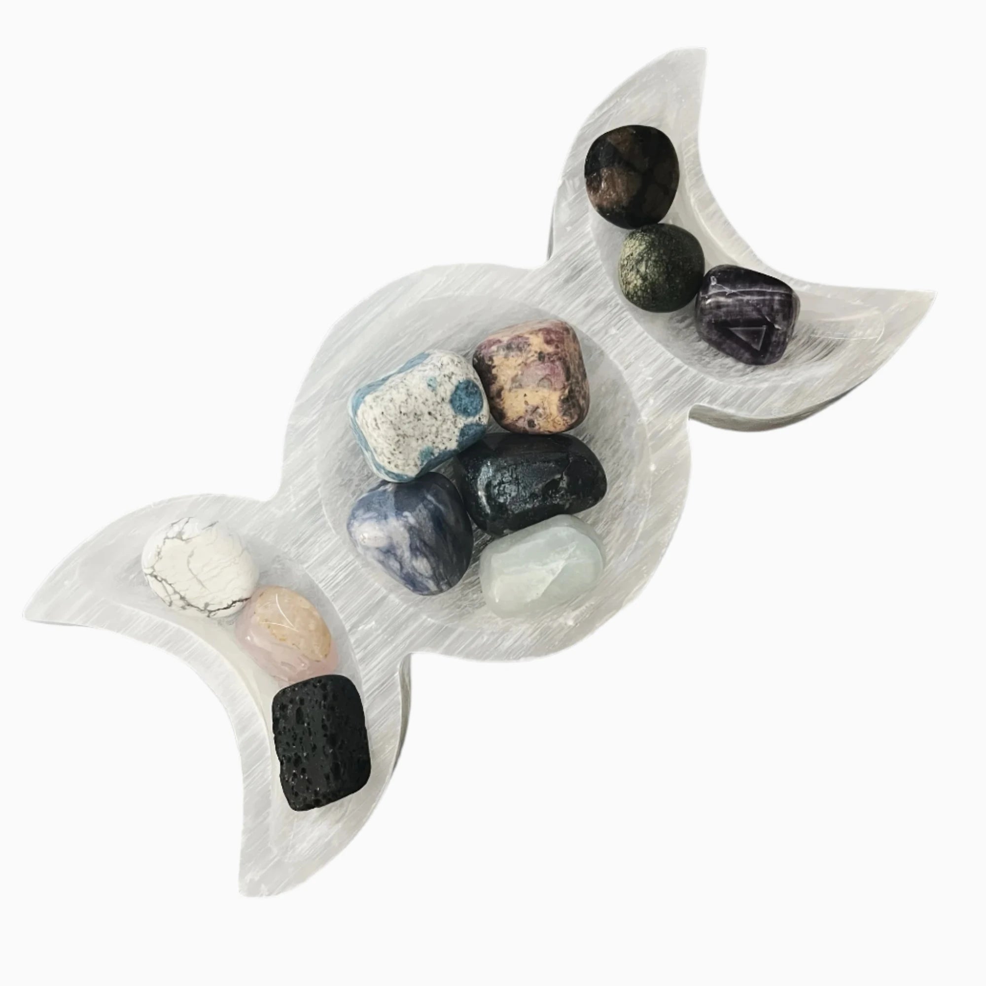 Selenite Triple Moon Bowl