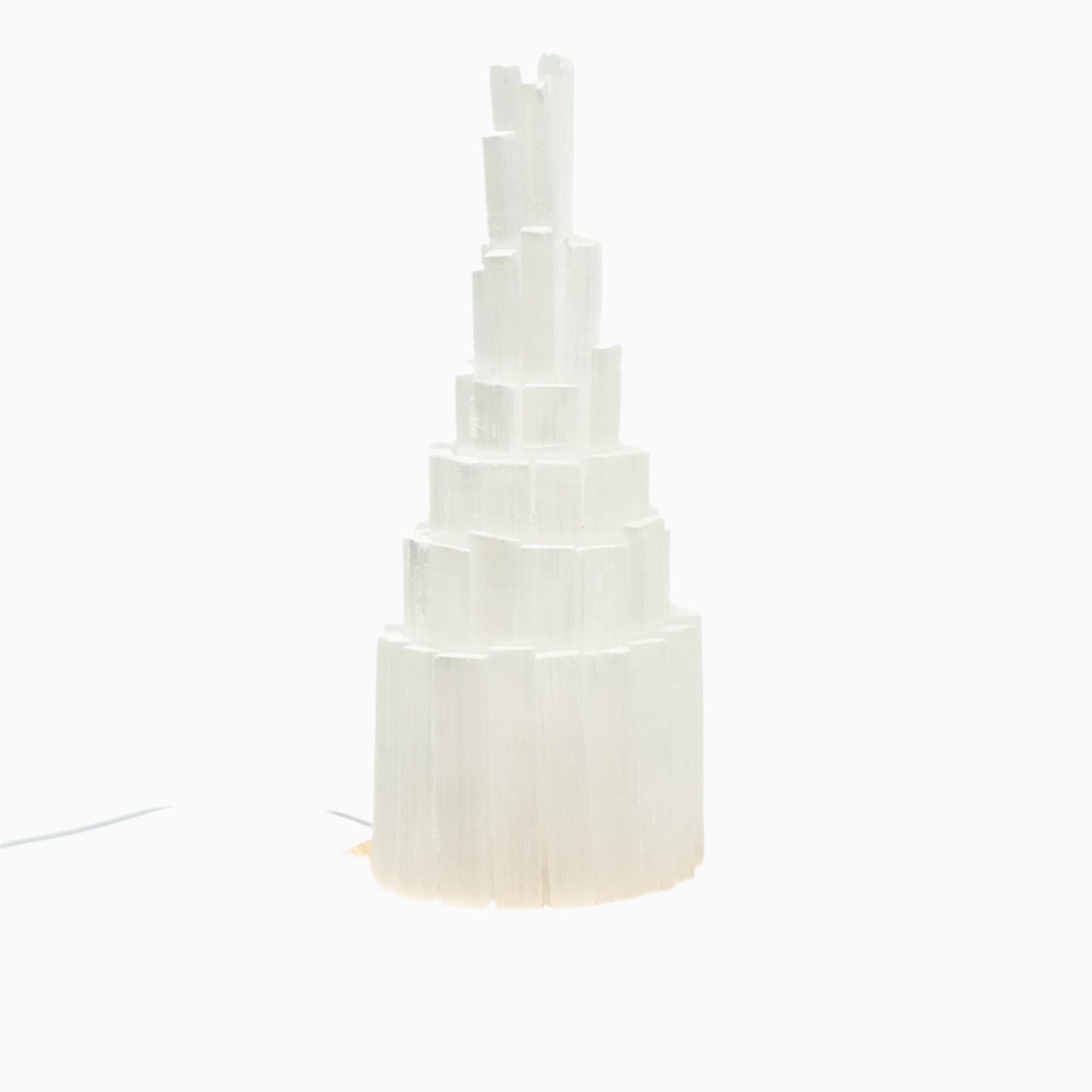 Natural White Selenite Lamp