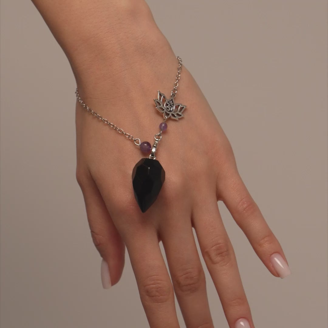 Black Obsidian Stone Pendant