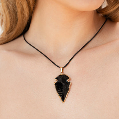 Black Obsidian Arrowhead Pendant