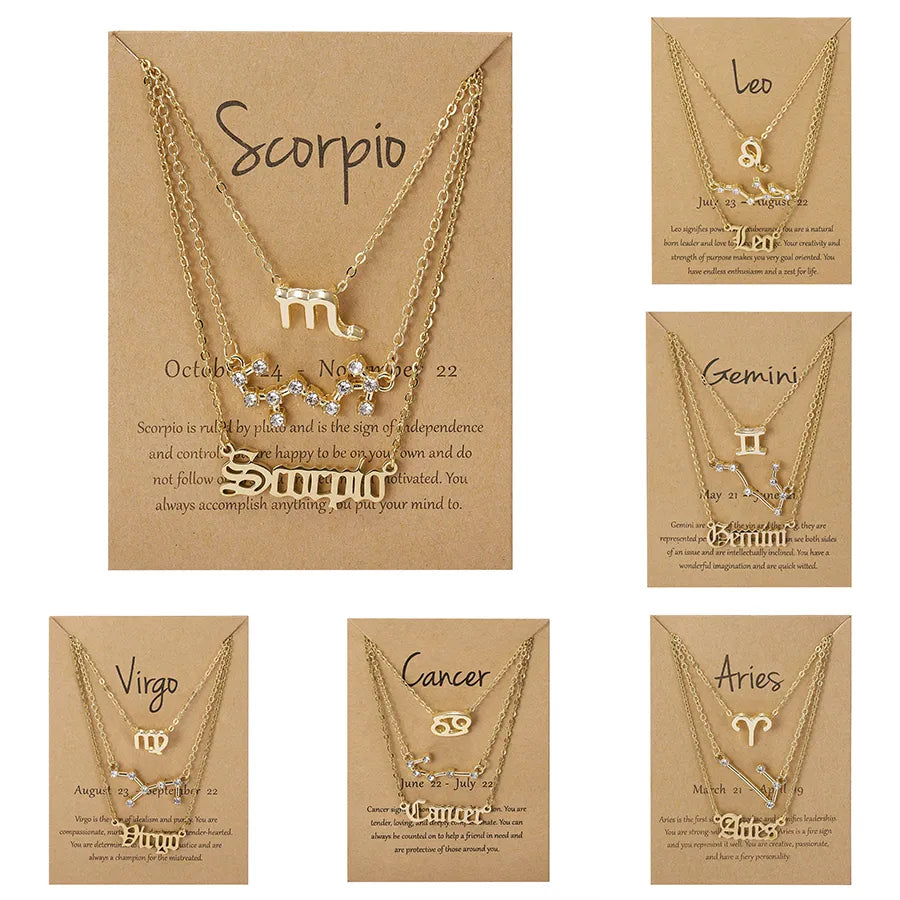 Zodiac Sign Necklace Set