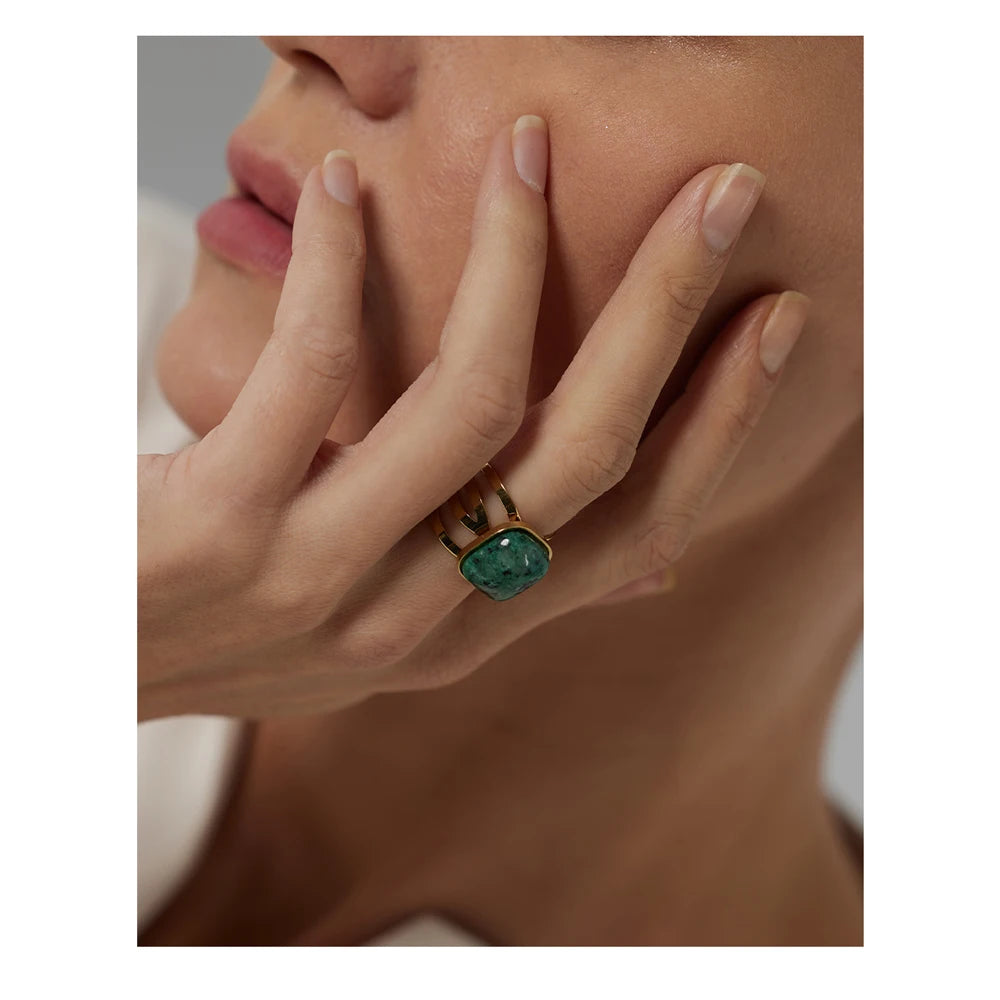 Green African Turquoise Ring