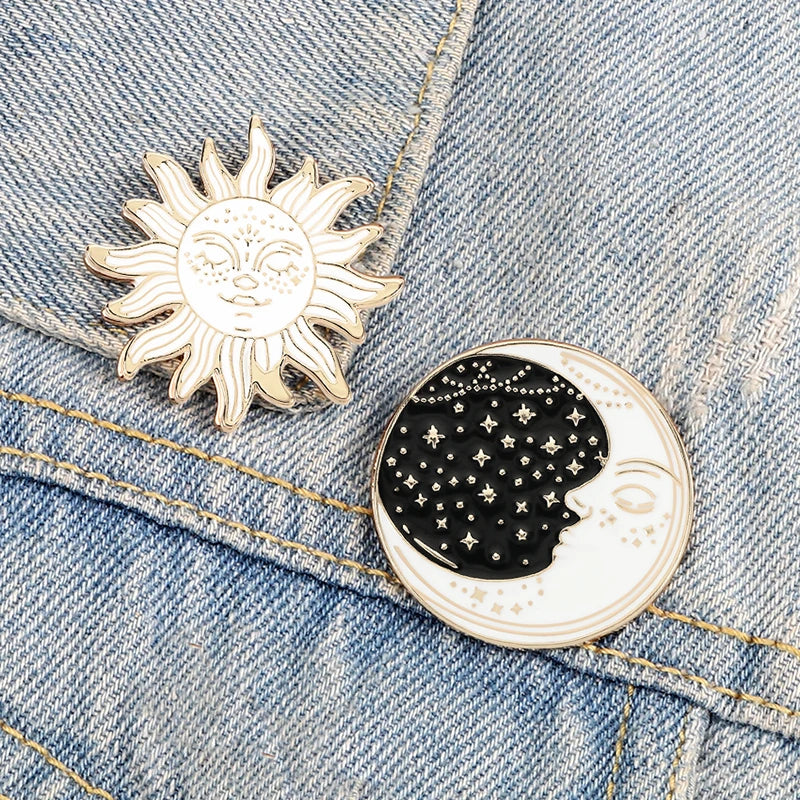 Sun Moon Star Brooches