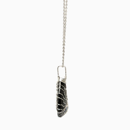 Obsidian Crystal Tree Necklace