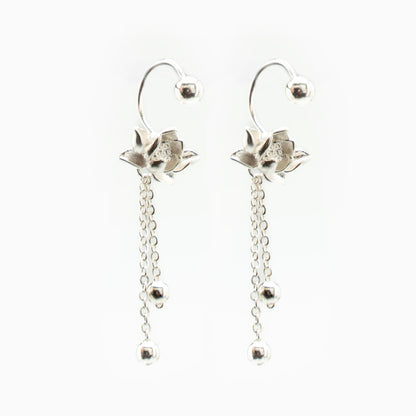 Silver Vintage Lotus Earrings