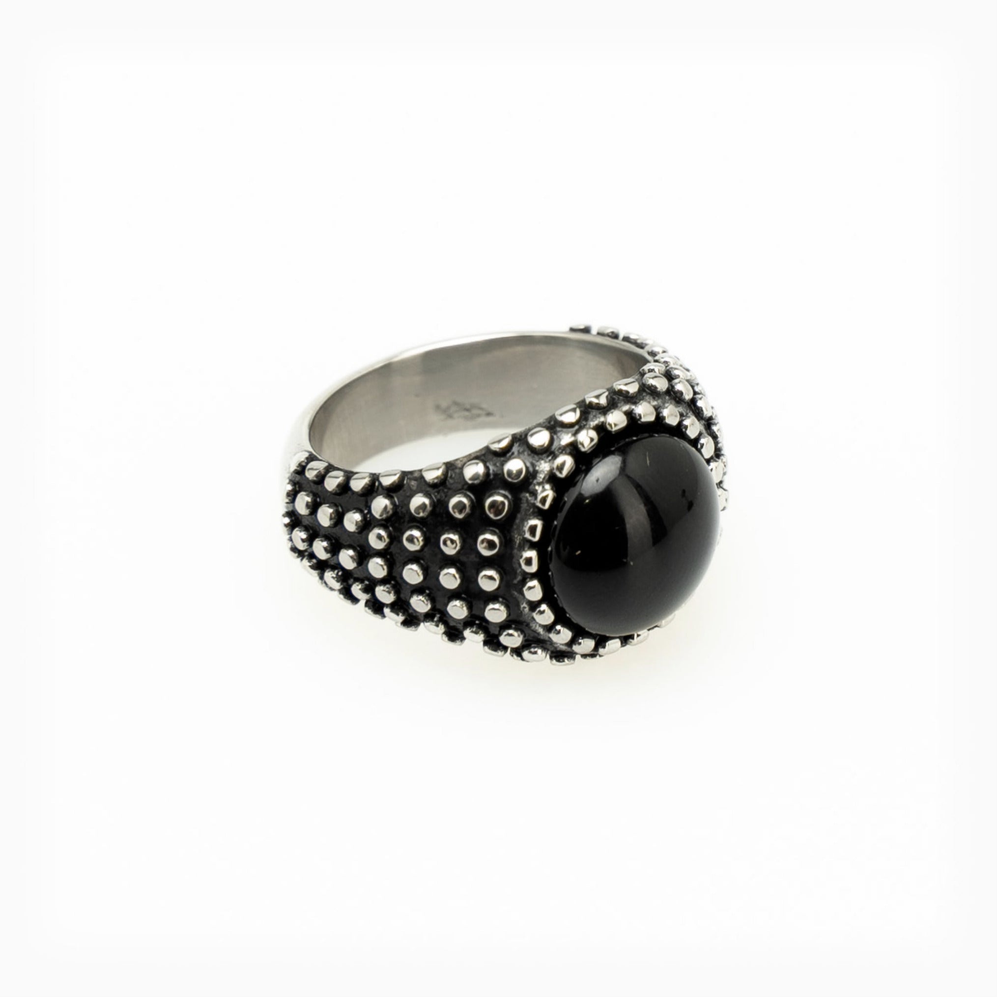 Black Agate Stone Ring