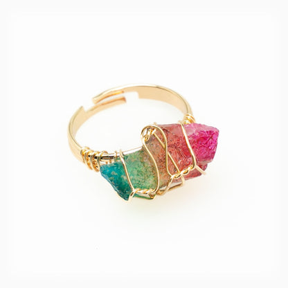 Rainbow Quartz Stone Ring