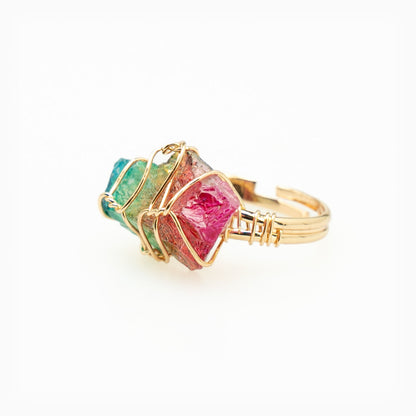 Rainbow Quartz Stone Ring