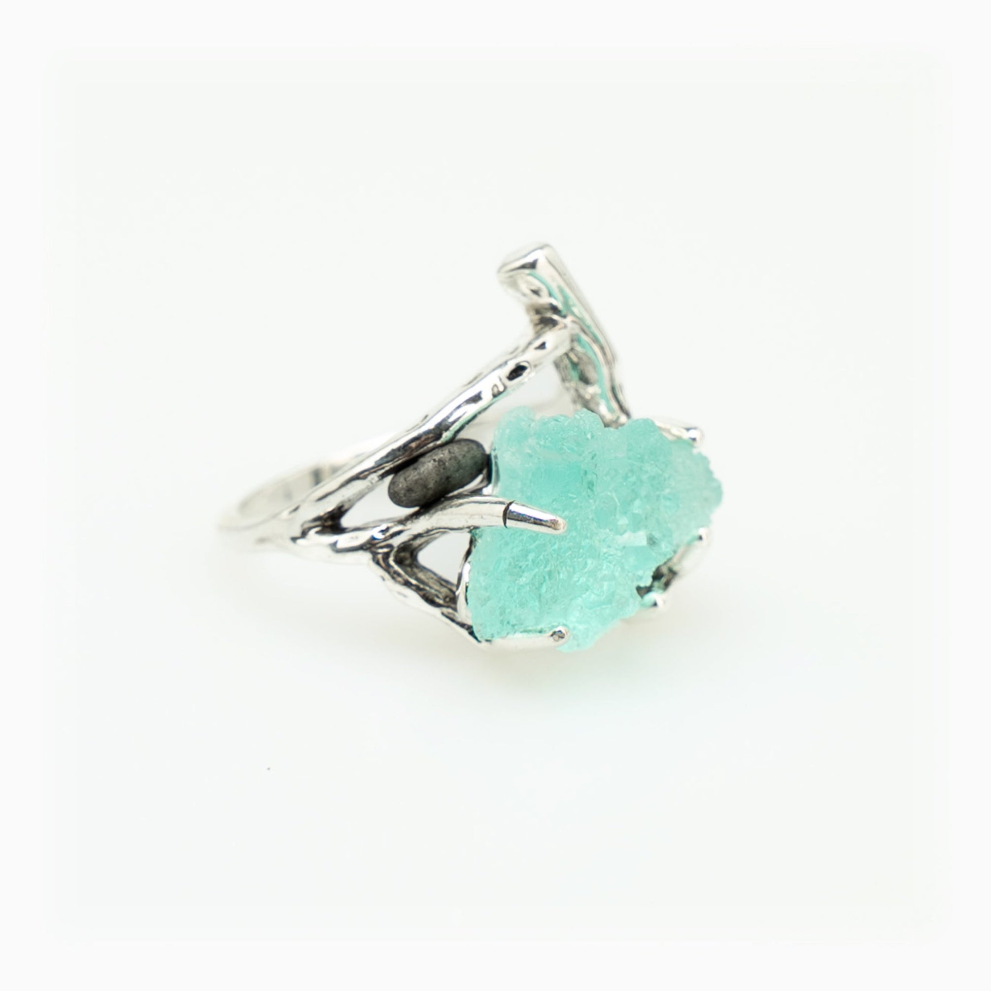 Aquamarine Stone Bohemian Ring