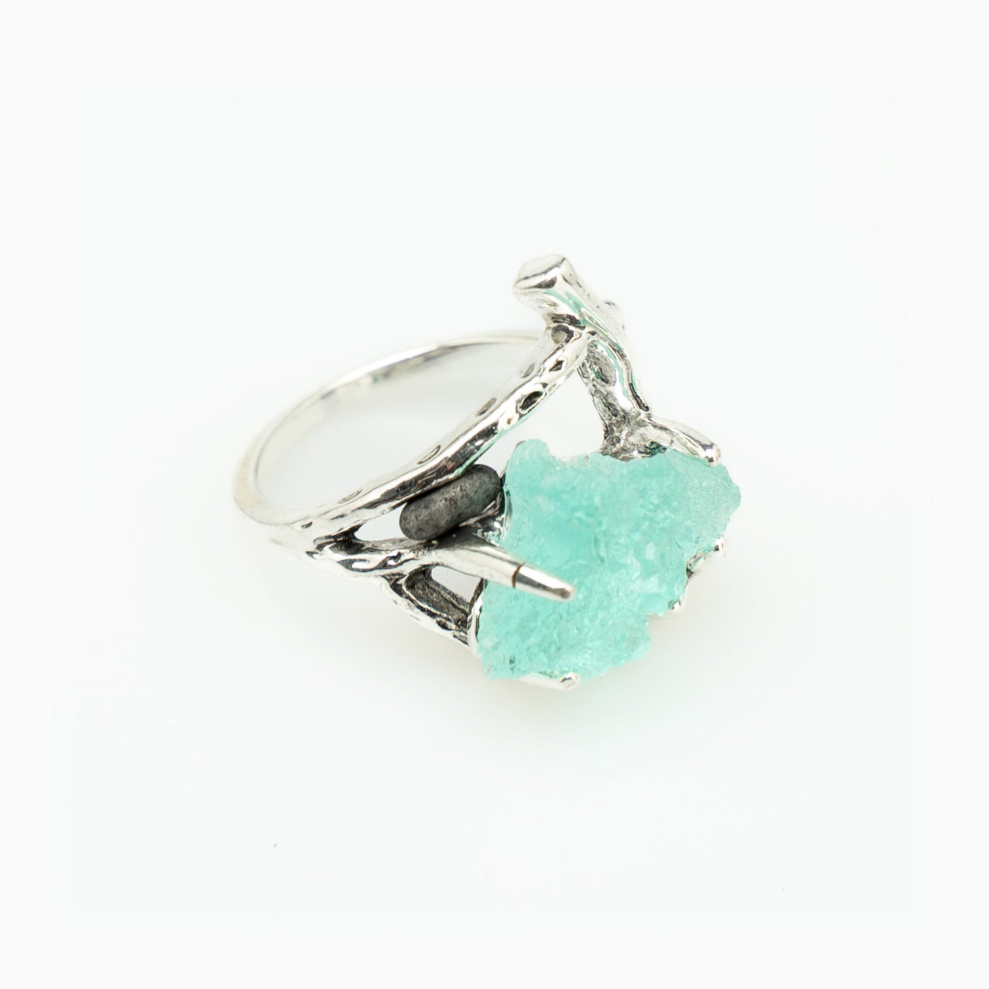 Aquamarine Stone Bohemian Ring