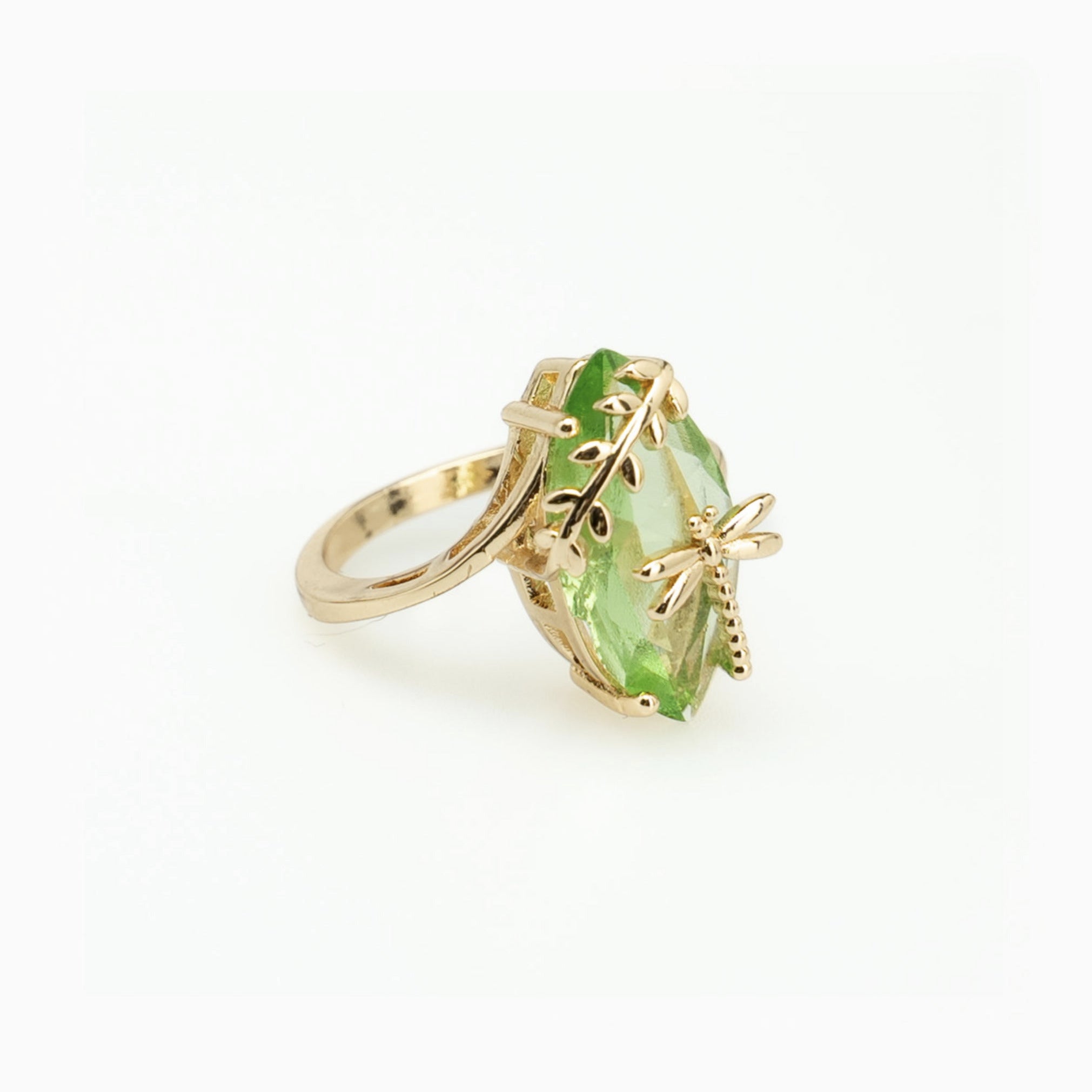 Green Tourmaline Dragonfly Ring