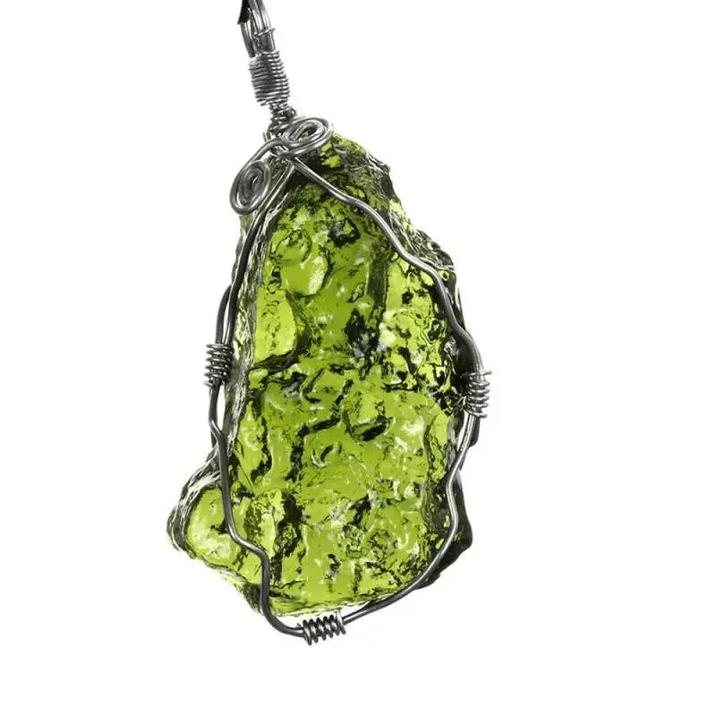 Moldavite Green Crystal Pendant