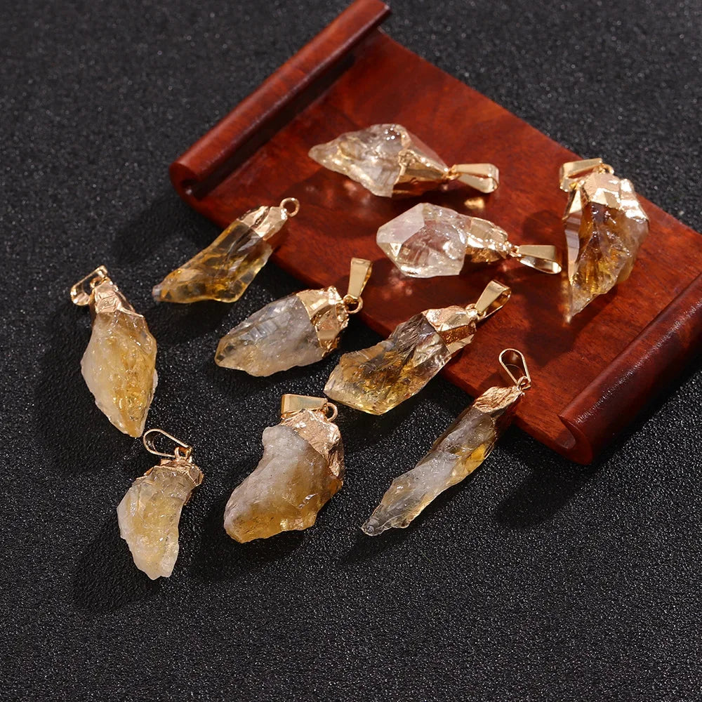 Natural Raw Citrine Pendant