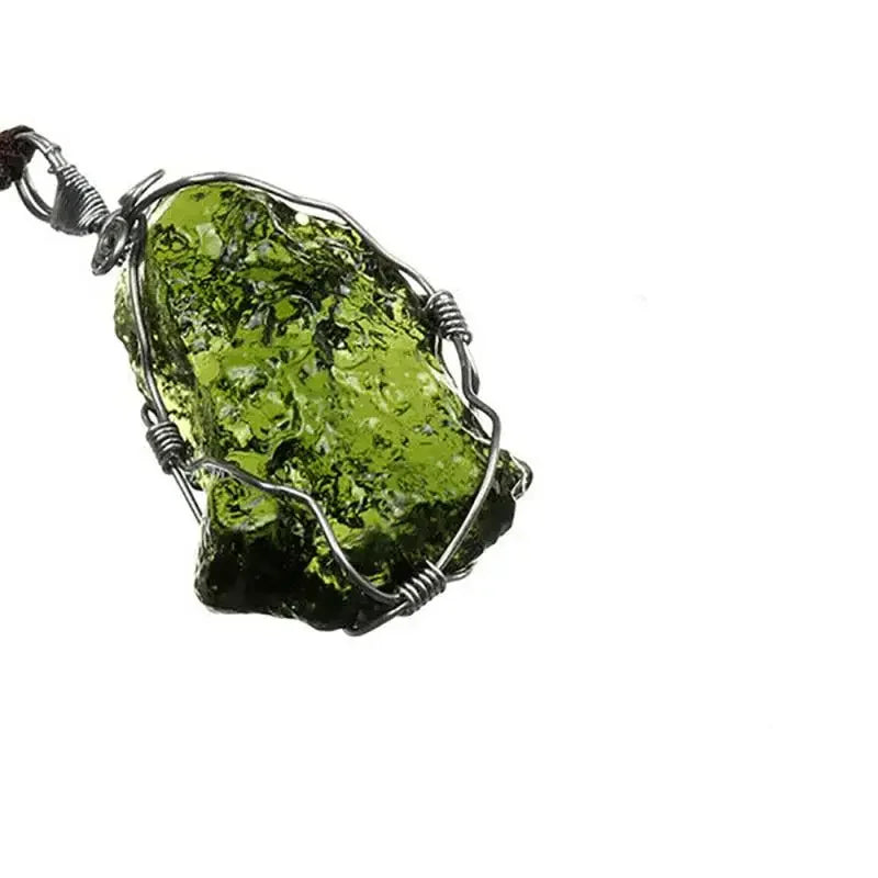 Moldavite Green Crystal Pendant