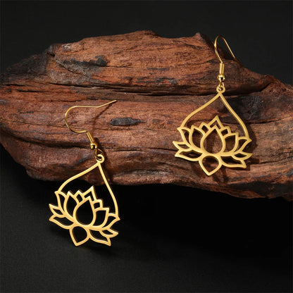 Lotus Drop Earrings