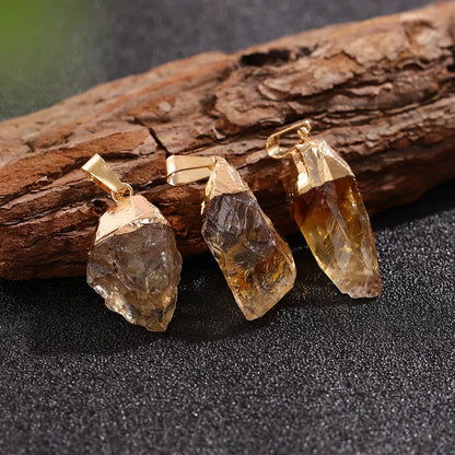 Natural Raw Citrine Pendant