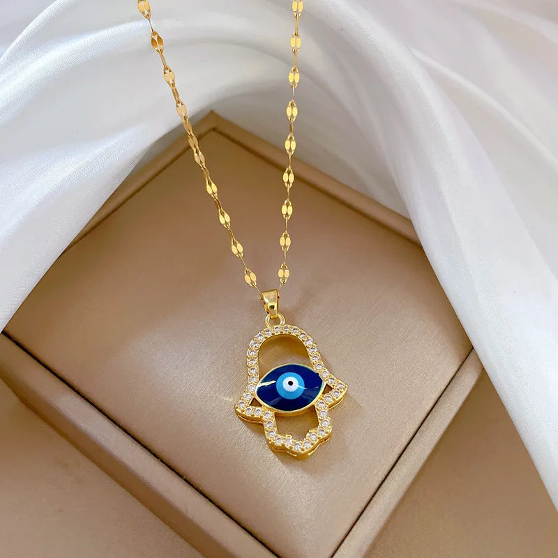 Zircon Blue Eye Necklace