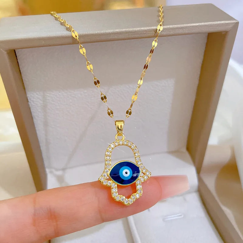 Zircon Blue Eye Necklace