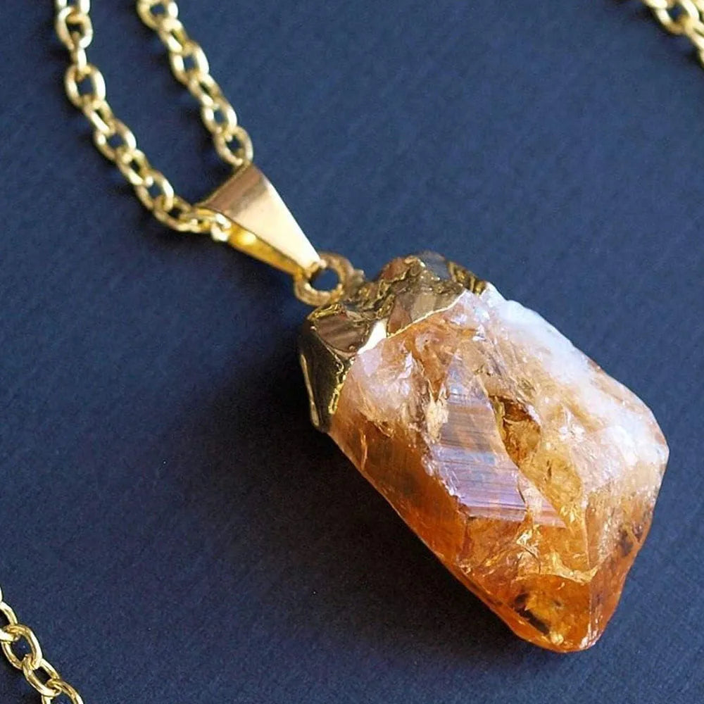 Natural Raw Citrine Pendant