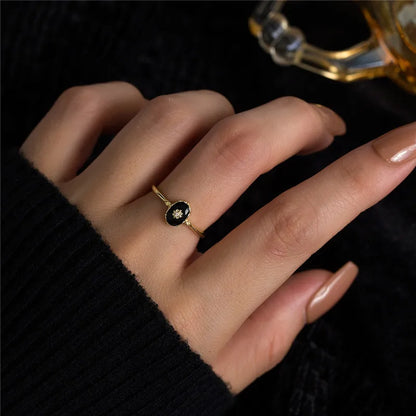 Black Agate Ring