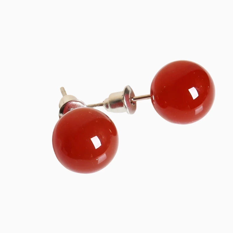 Red Agate Beads Earrings