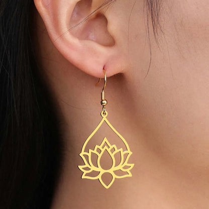 Lotus Drop Earrings