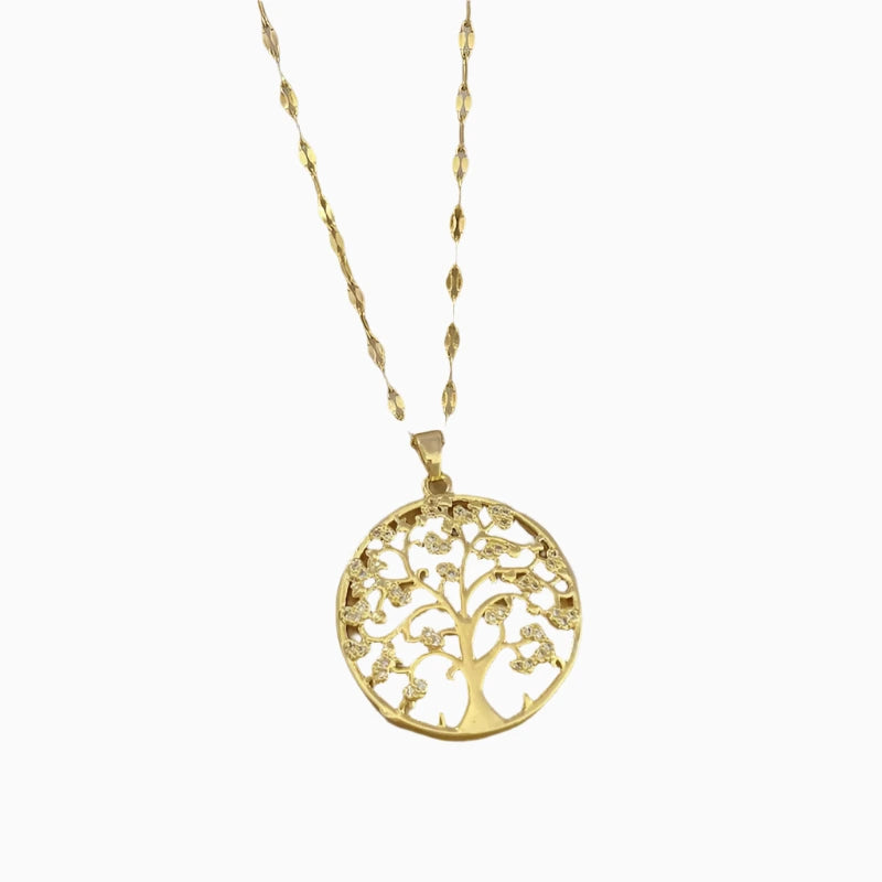 Golden Tree of Life Pendant Necklace