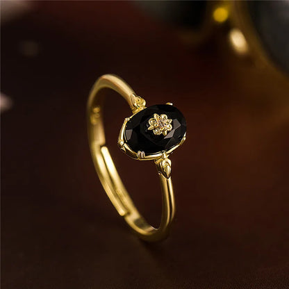 Black Agate Ring