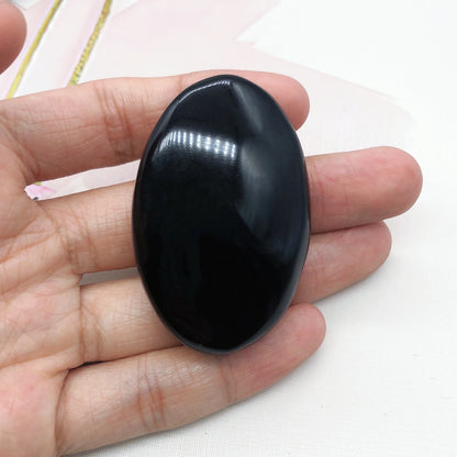 Black Obsidian Palm Stone