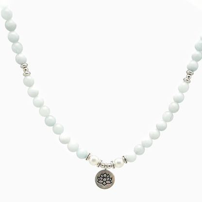 White Agate Bead Necklace