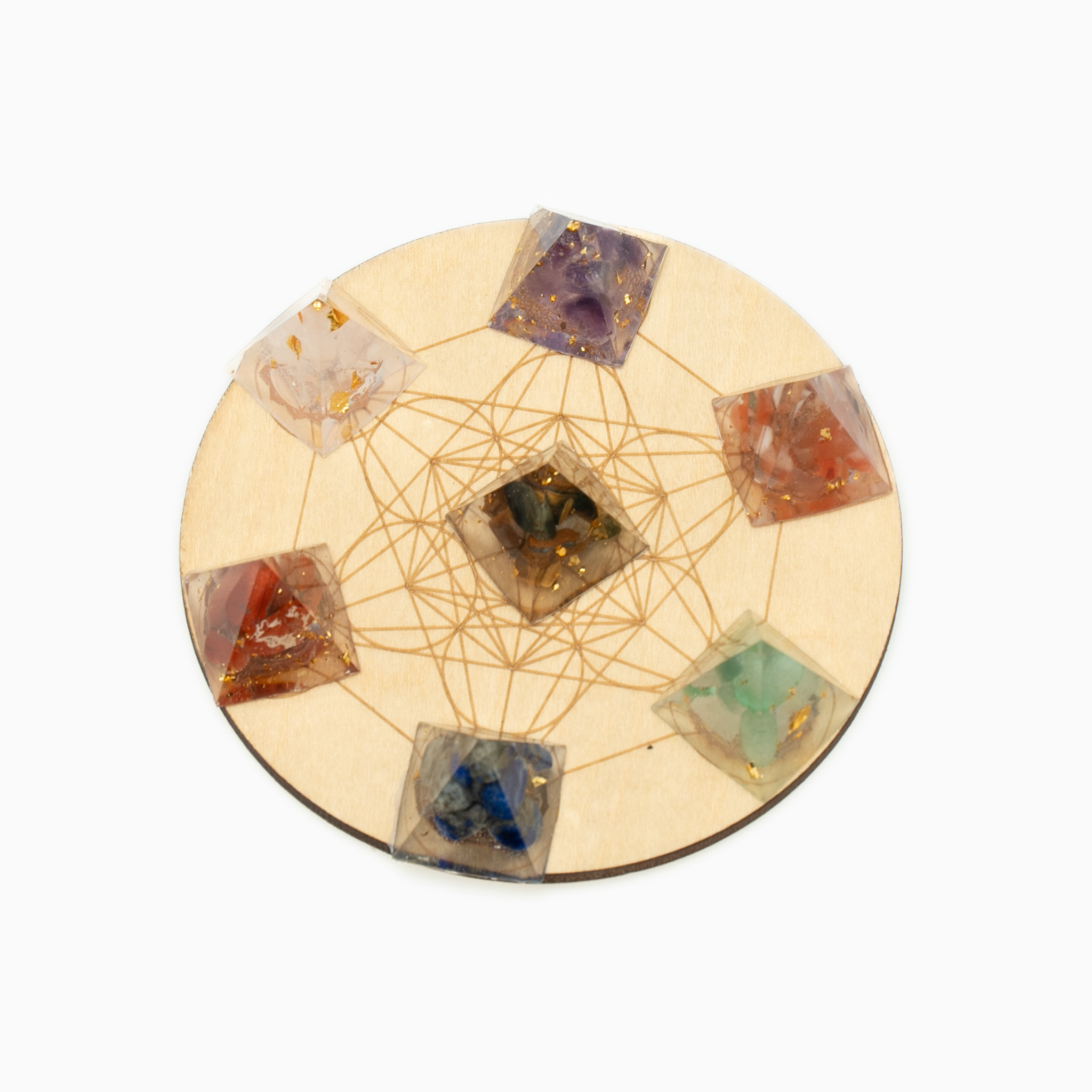 Pyramid Chakra Crystal Set