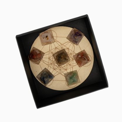 Pyramid Chakra Crystal Set