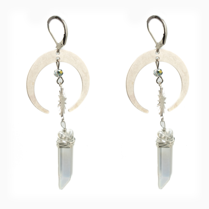 Moon Star Quartz Earrings