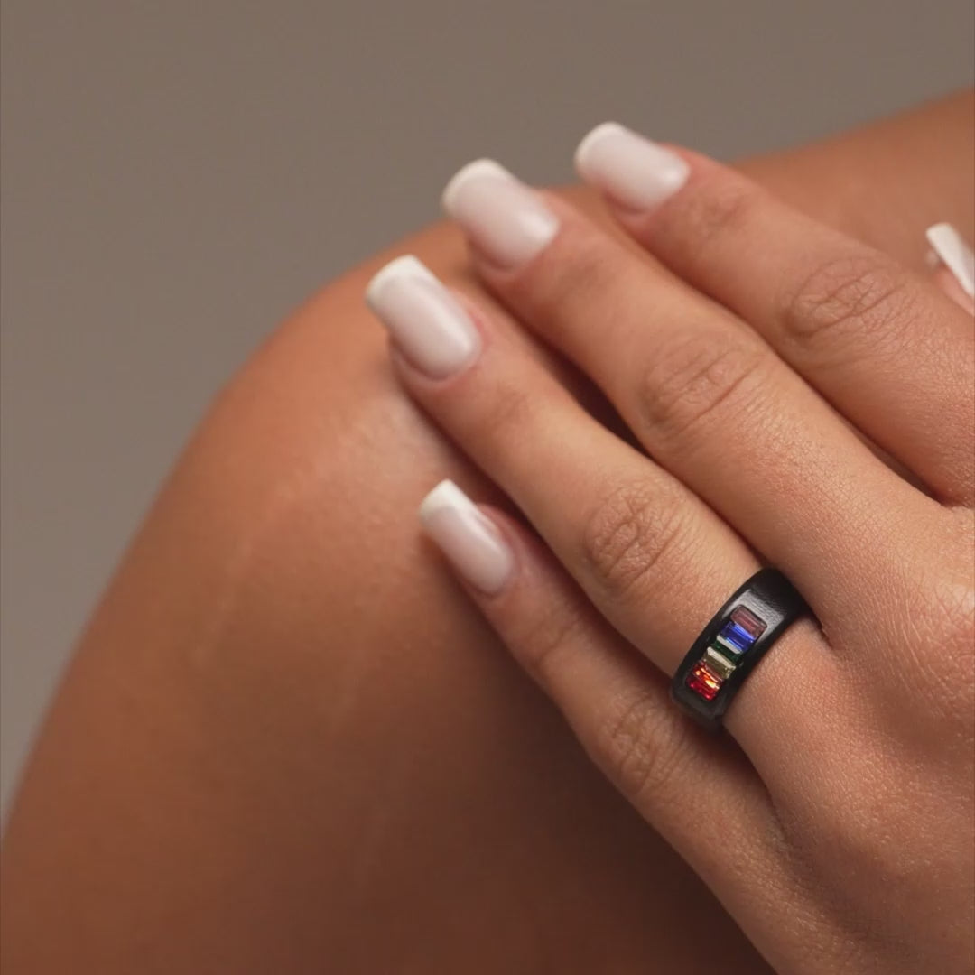 Rainbow Color Crystal Ring